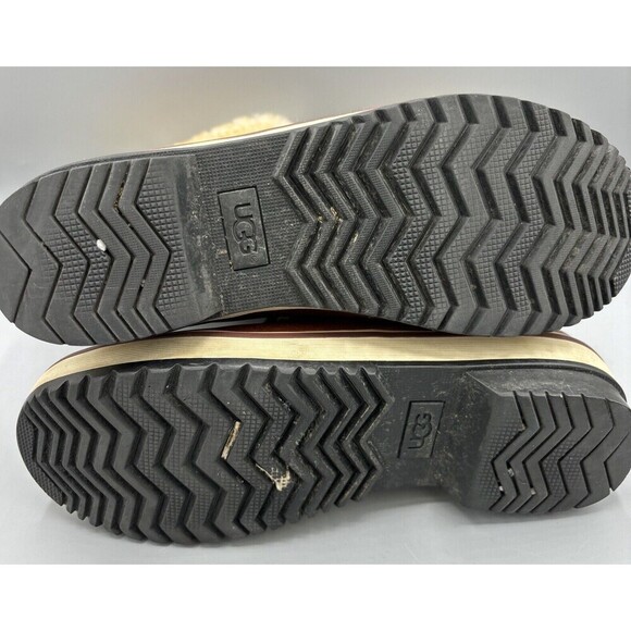 UGG Brynn Brown Leather Lined Boots Lace Up Winter Snow Womens 6 - Picture 10 of 10